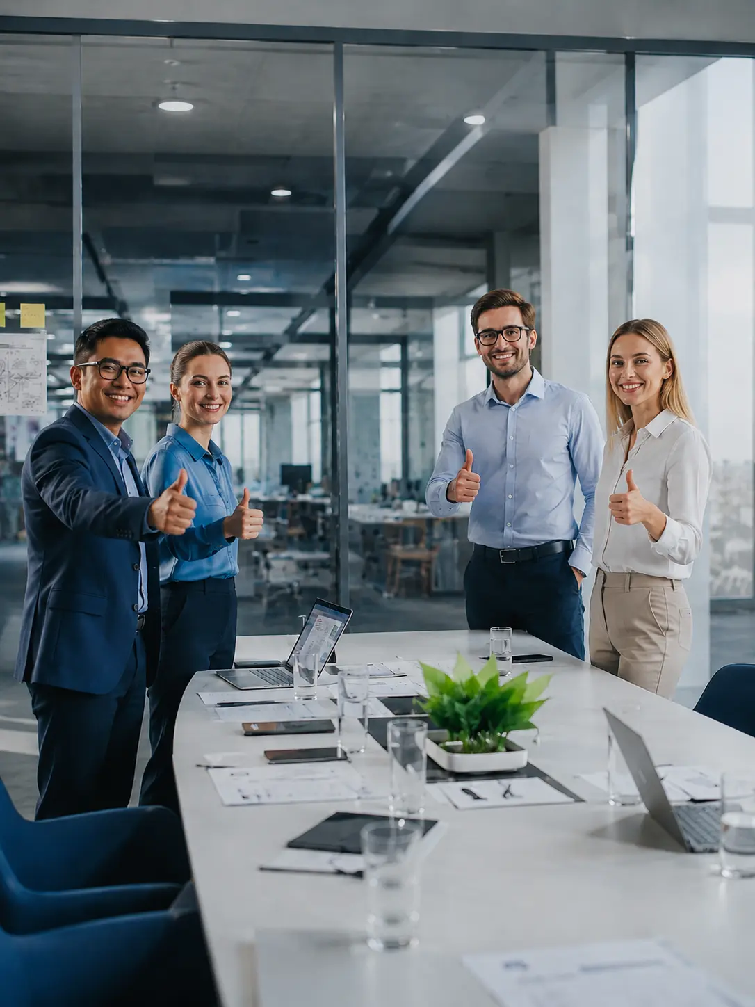 The agency team in a modern office